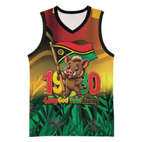 Vanuatu Independence Day Basketball Jersey Chibi Boar Proud To Be A Ni-Van LT14 Unisex Multicolor - Polynesian Pride