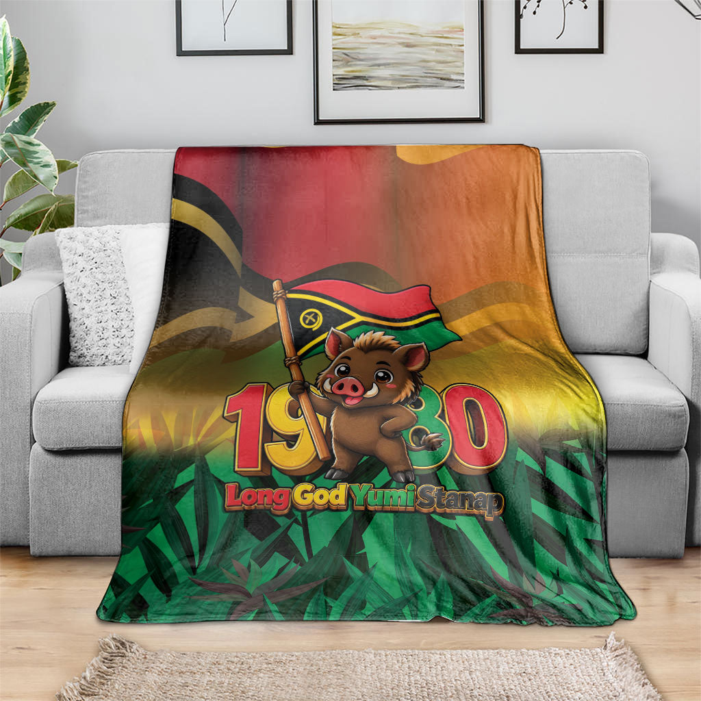 Vanuatu Independence Day Blanket Chibi Boar Proud To Be A Ni-Van LT14 - Polynesian Pride