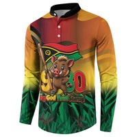 Vanuatu Independence Day Button Sweatshirt Chibi Boar Proud To Be A Ni-Van LT14 - Polynesian Pride