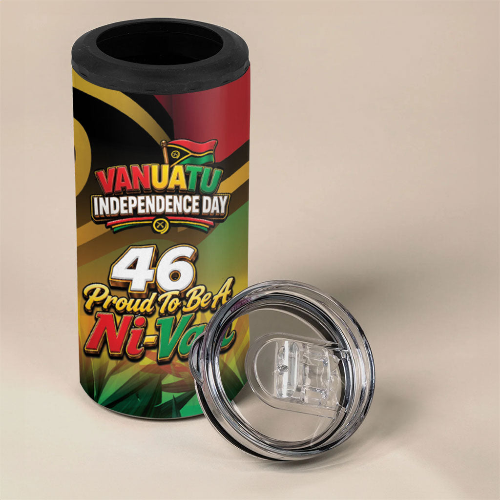 Vanuatu Independence Day 4 in 1 Can Cooler Tumbler Chibi Boar Proud To Be A Ni-Van LT14 - Polynesian Pride