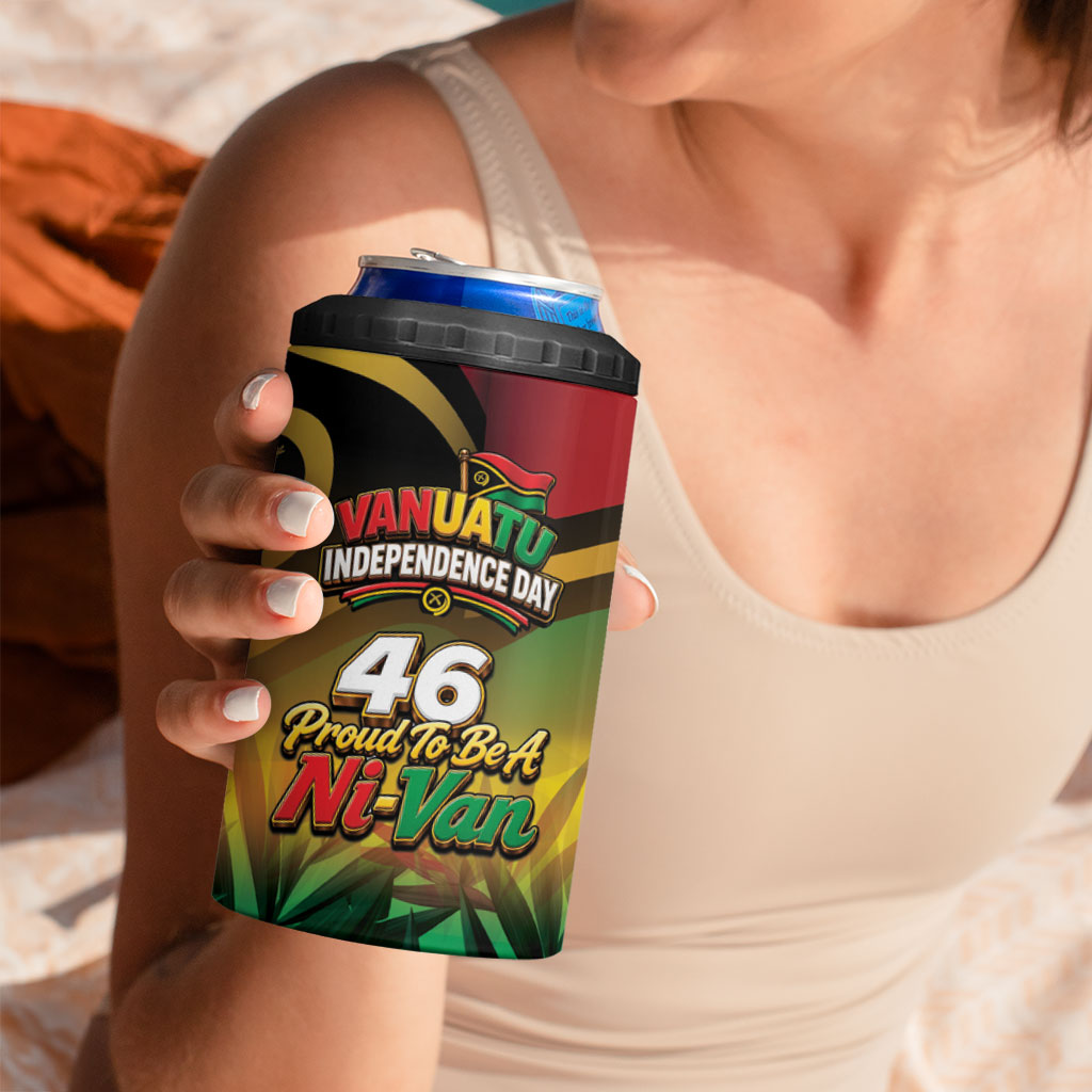 Vanuatu Independence Day 4 in 1 Can Cooler Tumbler Chibi Boar Proud To Be A Ni-Van LT14 - Polynesian Pride