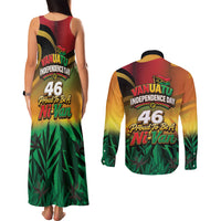 Vanuatu Independence Day Couples Matching Tank Maxi Dress and Long Sleeve Button Shirt Chibi Boar Proud To Be A Ni-Van LT14 - Polynesian Pride