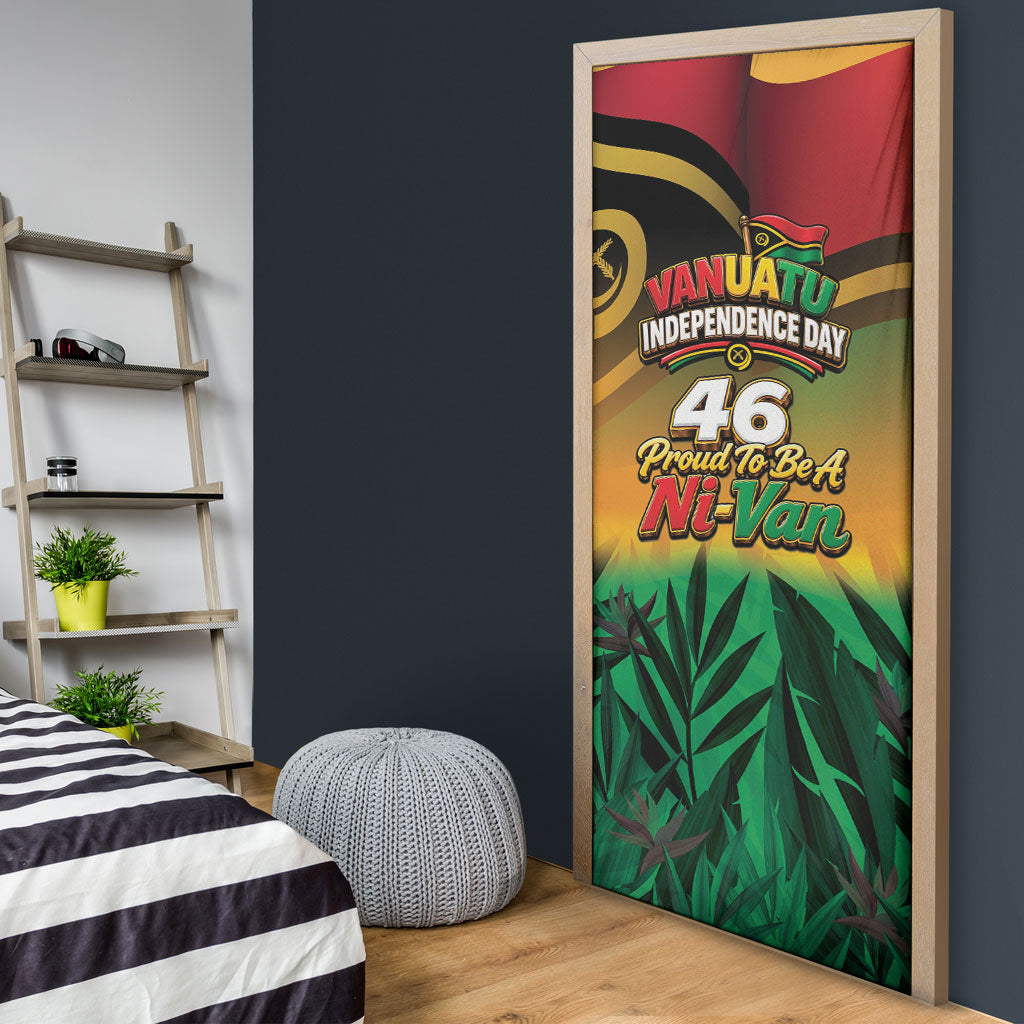 Vanuatu Independence Day Door Cover Chibi Boar Proud To Be A Ni-Van LT14 - Polynesian Pride