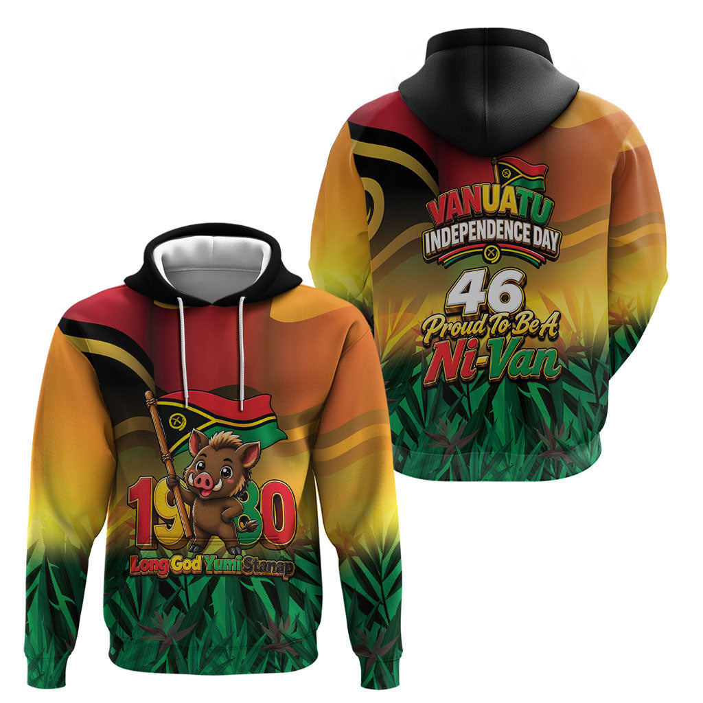 Vanuatu Independence Day Hoodie Chibi Boar Proud To Be A Ni-Van LT14 - Polynesian Pride