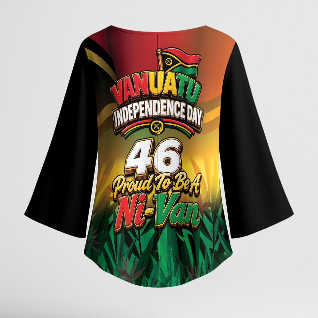 Vanuatu Independence Day Kimono Sleeve Blouse Chibi Boar Proud To Be A Ni-Van LT14 - Polynesian Pride