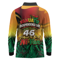 Vanuatu Independence Day Long Sleeve Polo Shirt Chibi Boar Proud To Be A Ni-Van LT14 - Polynesian Pride