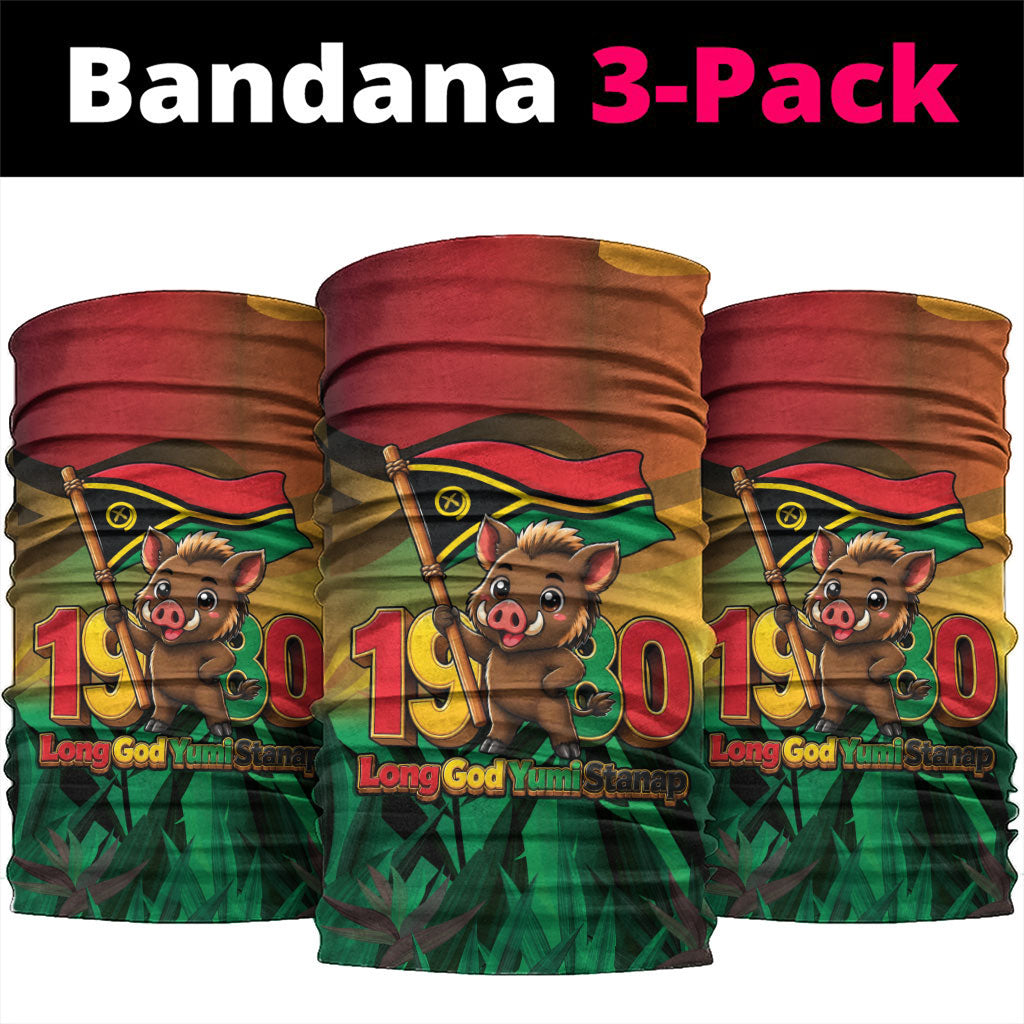 Vanuatu Independence Day Neck Gaiter Chibi Boar Proud To Be A Ni-Van LT14 package One Size: 25*50cm Multicolor - Polynesian Pride
