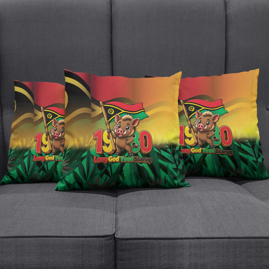 Vanuatu Independence Day Pillow Cover Chibi Boar Proud To Be A Ni-Van LT14 - Polynesian Pride