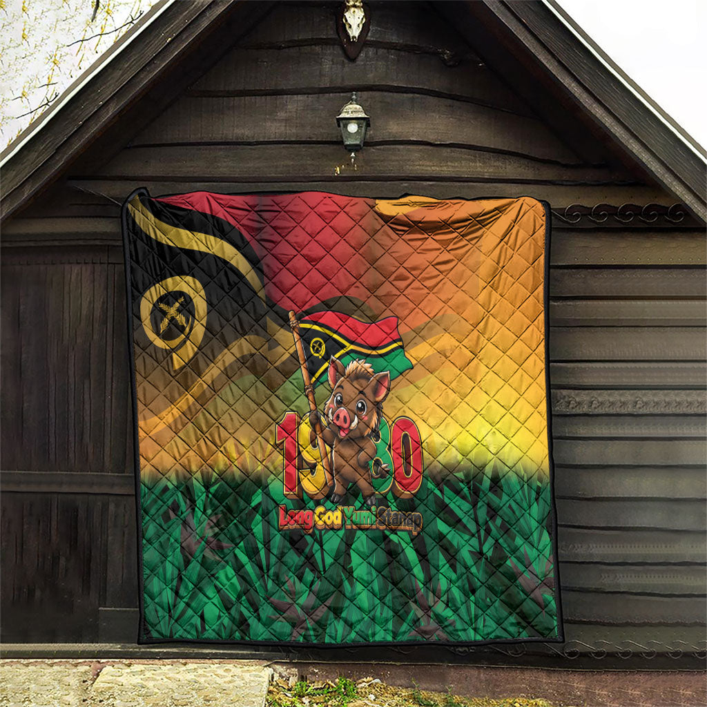 Vanuatu Independence Day Quilt Chibi Boar Proud To Be A Ni-Van LT14 - Polynesian Pride