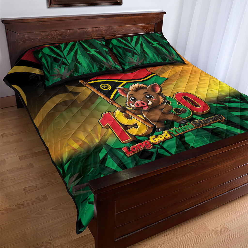 Vanuatu Independence Day Quilt Bed Set Chibi Boar Proud To Be A Ni-Van LT14 - Polynesian Pride