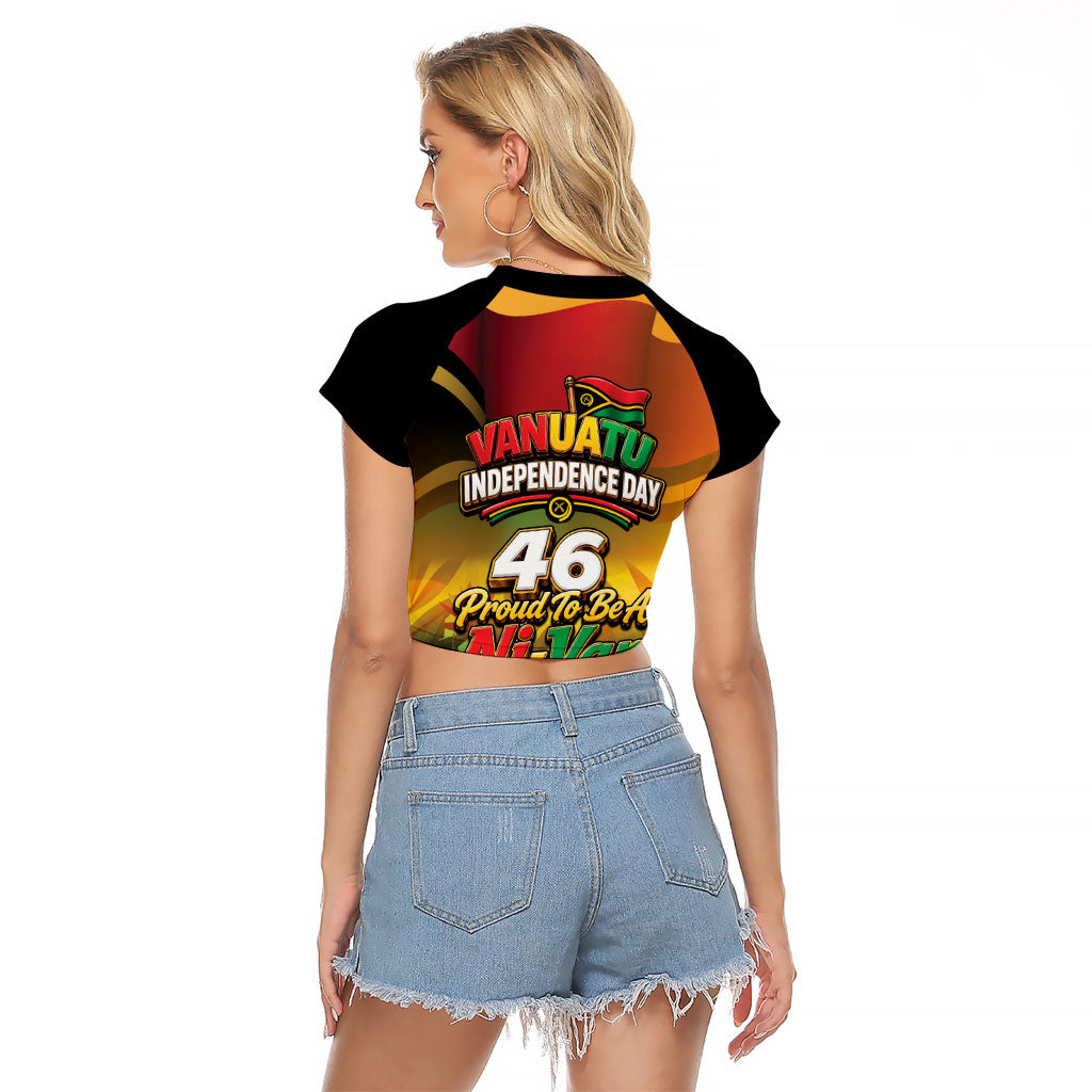 Vanuatu Independence Day Raglan Cropped T Shirt Chibi Boar Proud To Be A Ni-Van LT14 - Polynesian Pride