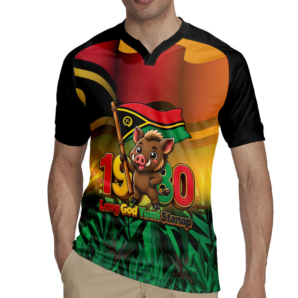 Vanuatu Independence Day Rugby Jersey Chibi Boar Proud To Be A Ni-Van LT14 - Polynesian Pride
