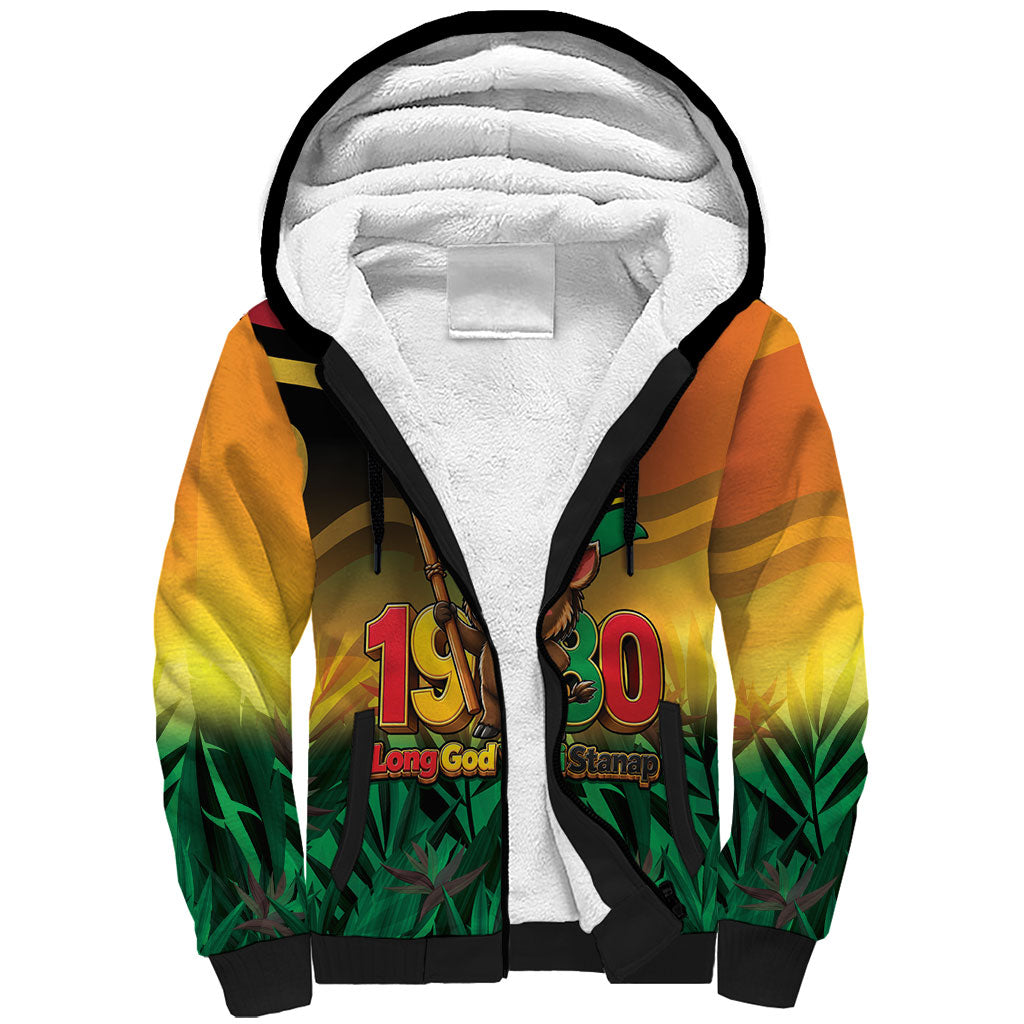 Vanuatu Independence Day Sherpa Hoodie Chibi Boar Proud To Be A Ni-Van LT14 Unisex Multicolor - Polynesian Pride