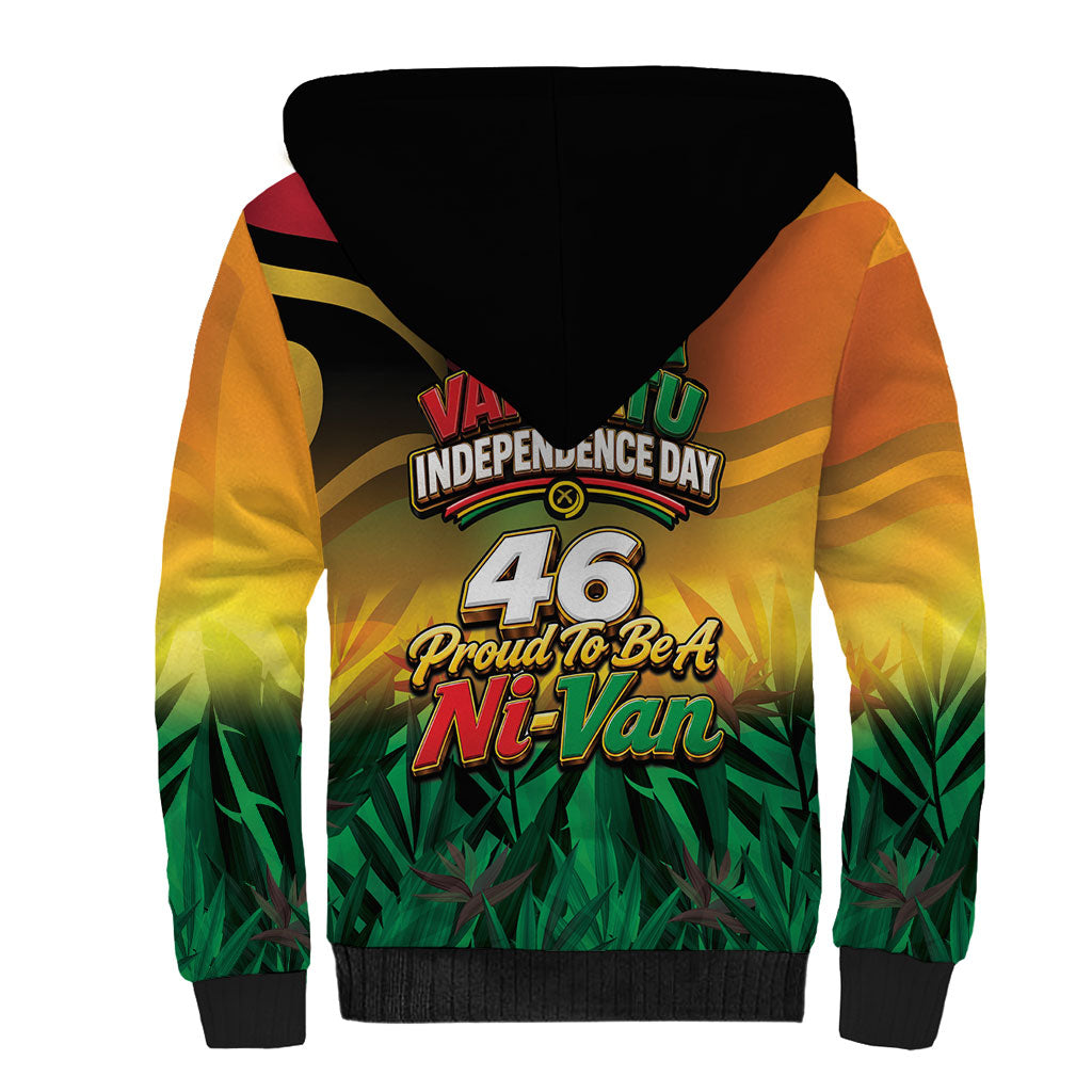 Vanuatu Independence Day Sherpa Hoodie Chibi Boar Proud To Be A Ni-Van LT14 - Polynesian Pride