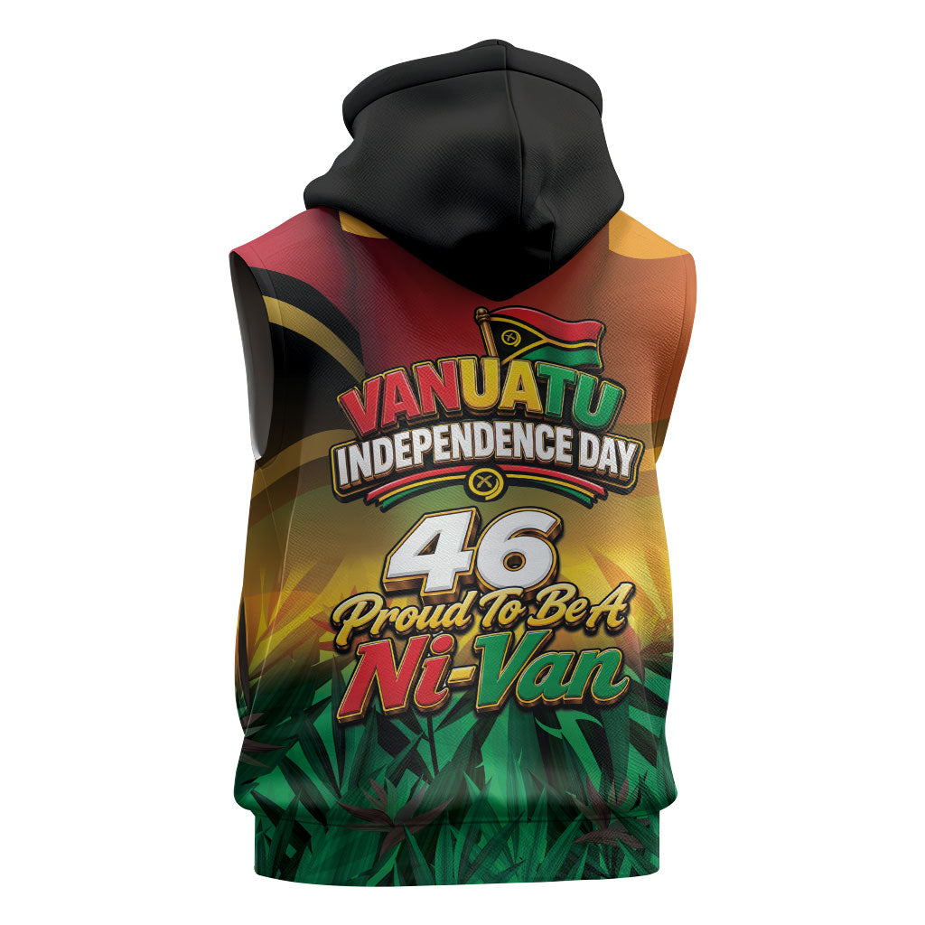 Vanuatu Independence Day Sleeveless Hoodie Chibi Boar Proud To Be A Ni-Van LT14 - Polynesian Pride