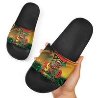 Vanuatu Independence Day Slide Sandals Chibi Boar Proud To Be A Ni-Van LT14 - Polynesian Pride