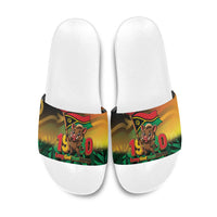 Vanuatu Independence Day Slide Sandals Chibi Boar Proud To Be A Ni-Van LT14 Multicolor - Polynesian Pride