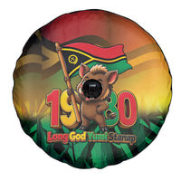 Vanuatu Independence Day Spare Tire Cover Chibi Boar Proud To Be A Ni-Van LT14 - Polynesian Pride