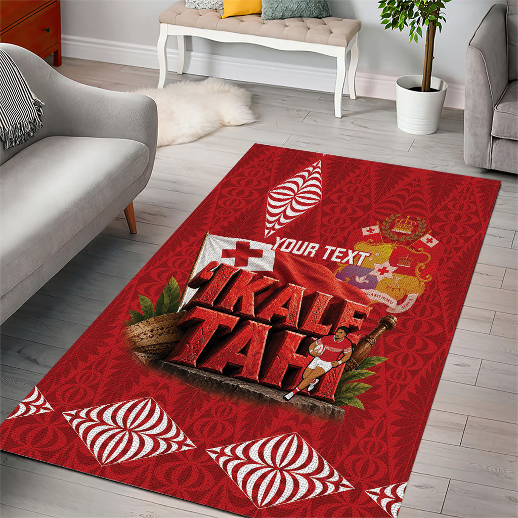 Tonga Rugby Custom Area Rug 2026 Go Ikale Tahi Ngatu Pattern LT14 - Polynesian Pride