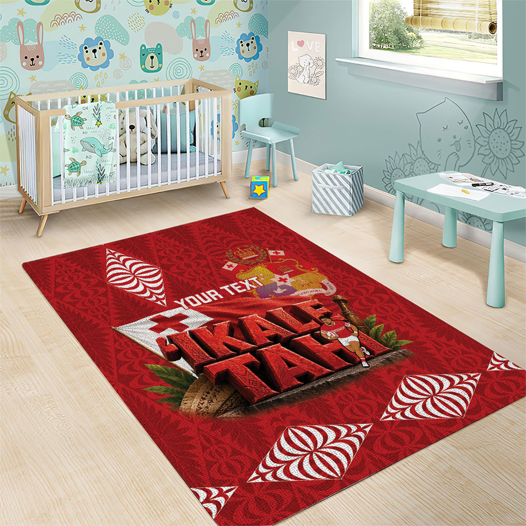 Tonga Rugby Custom Area Rug 2026 Go Ikale Tahi Ngatu Pattern LT14 - Polynesian Pride