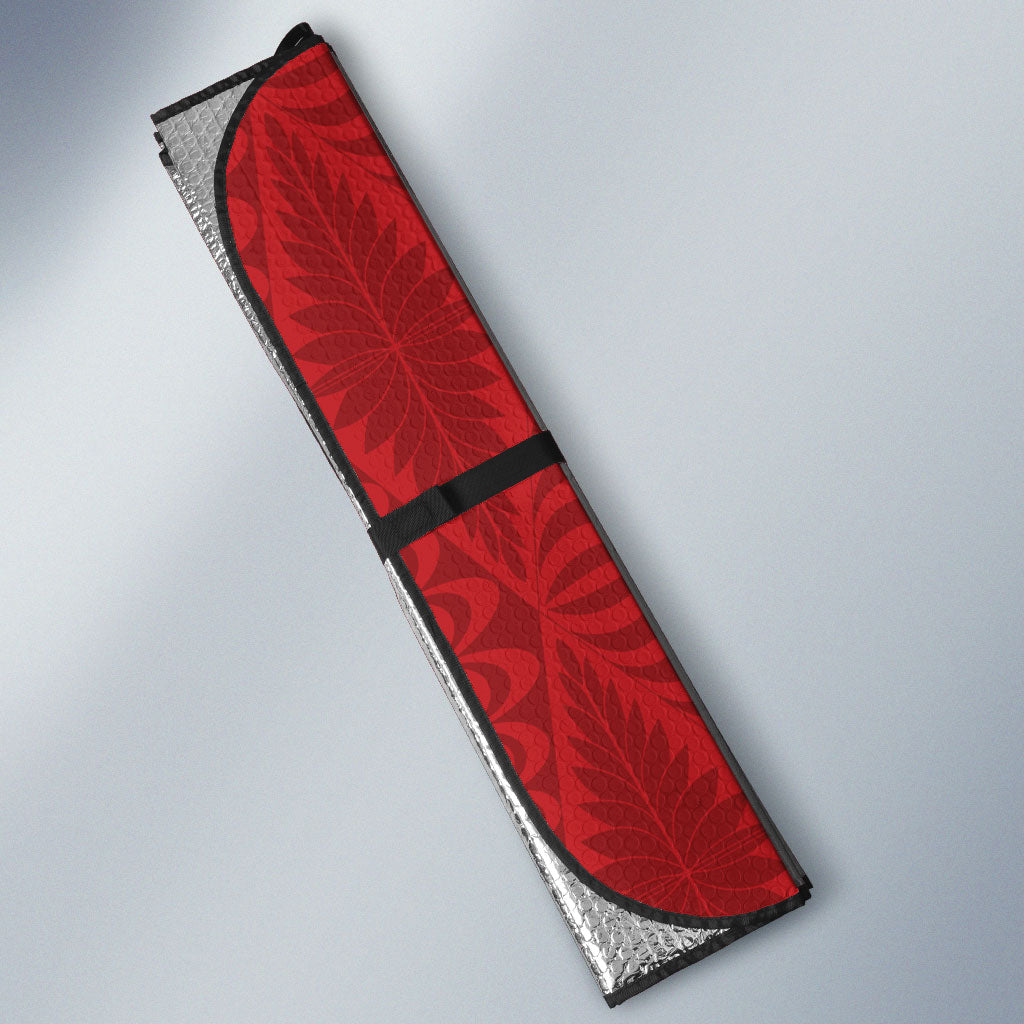Tonga Rugby Custom Auto Sun Shade 2026 Go Ikale Tahi Ngatu Pattern LT14 - Polynesian Pride