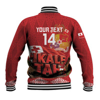 Tonga Rugby Custom Baseball Jacket 2026 Go Ikale Tahi Ngatu Pattern LT14 - Polynesian Pride