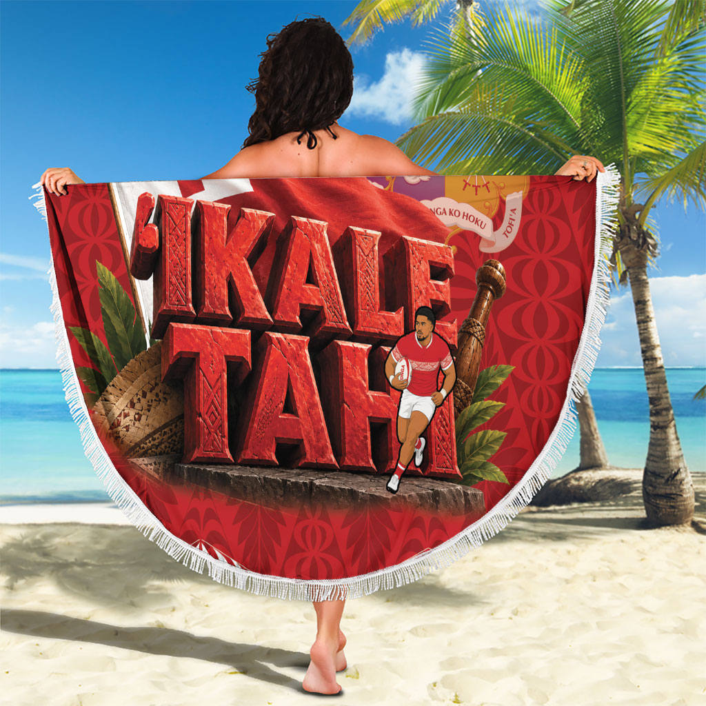 Tonga Rugby Custom Beach Blanket 2026 Go Ikale Tahi Ngatu Pattern LT14 - Polynesian Pride
