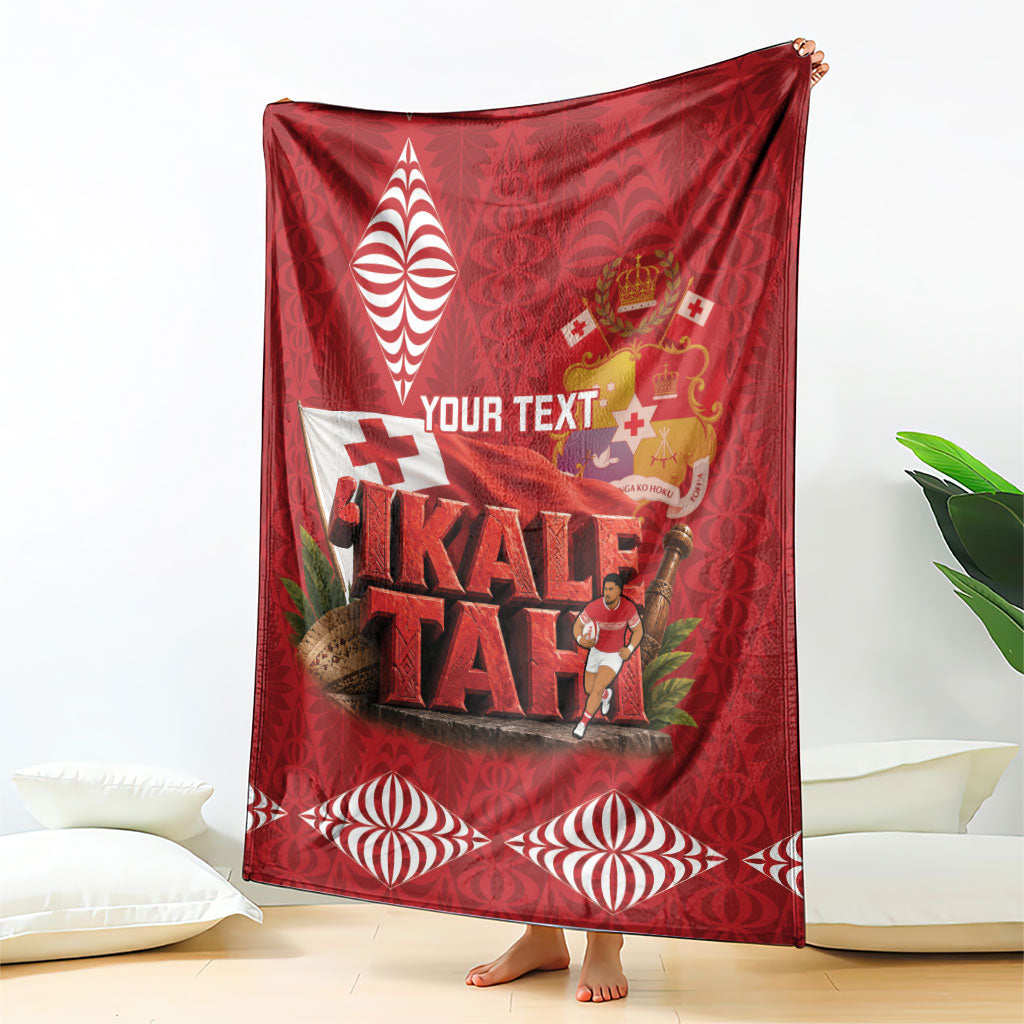 Tonga Rugby Custom Blanket 2026 Go Ikale Tahi Ngatu Pattern LT14 - Polynesian Pride