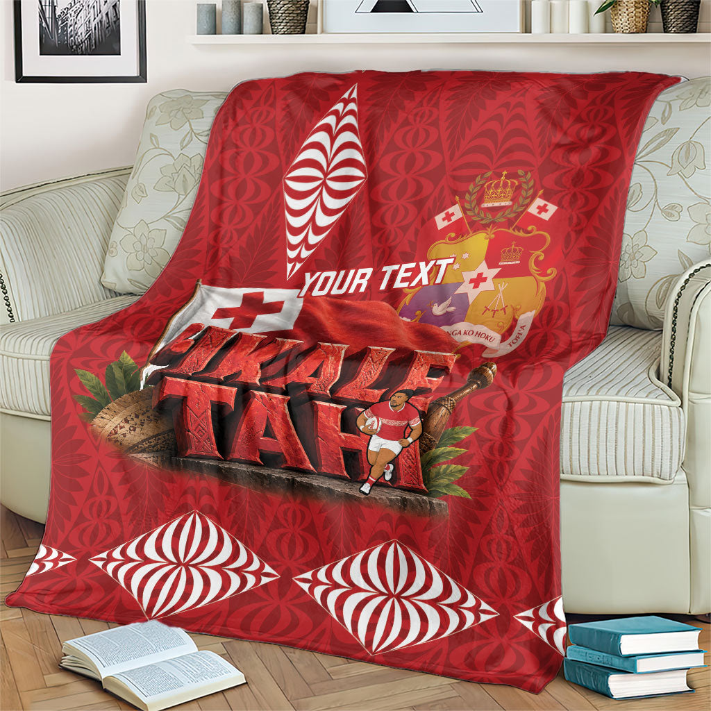 Tonga Rugby Custom Blanket 2026 Go Ikale Tahi Ngatu Pattern LT14 - Polynesian Pride