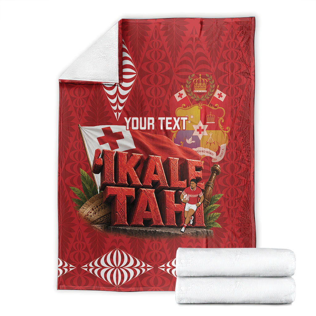 Tonga Rugby Custom Blanket 2026 Go Ikale Tahi Ngatu Pattern LT14 - Polynesian Pride
