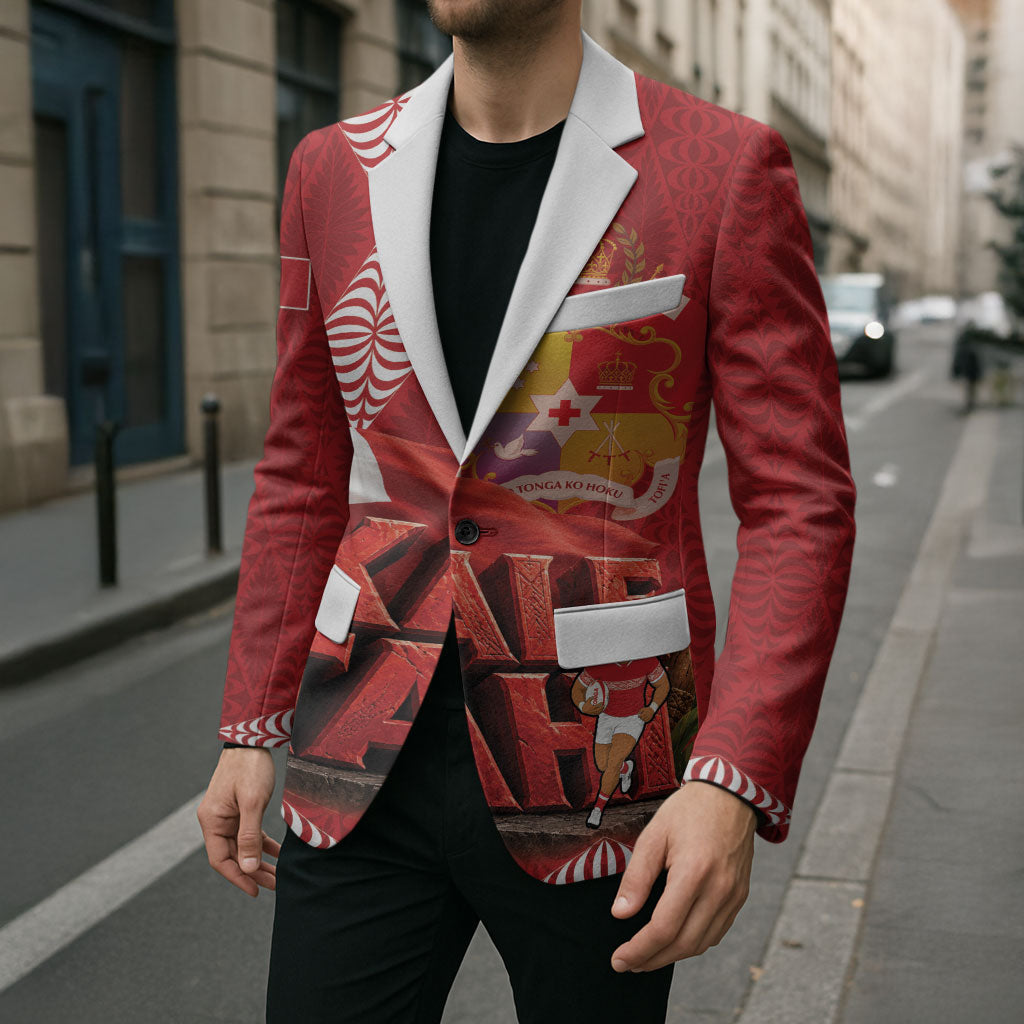 Tonga Rugby Custom Blazer 2026 Go Ikale Tahi Ngatu Pattern LT14 - Polynesian Pride