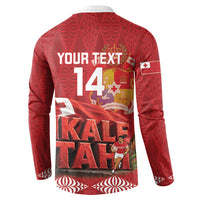 Tonga Rugby Custom Button Sweatshirt 2026 Go Ikale Tahi Ngatu Pattern LT14 - Polynesian Pride