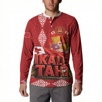 Tonga Rugby Custom Button Sweatshirt 2026 Go Ikale Tahi Ngatu Pattern LT14 - Polynesian Pride