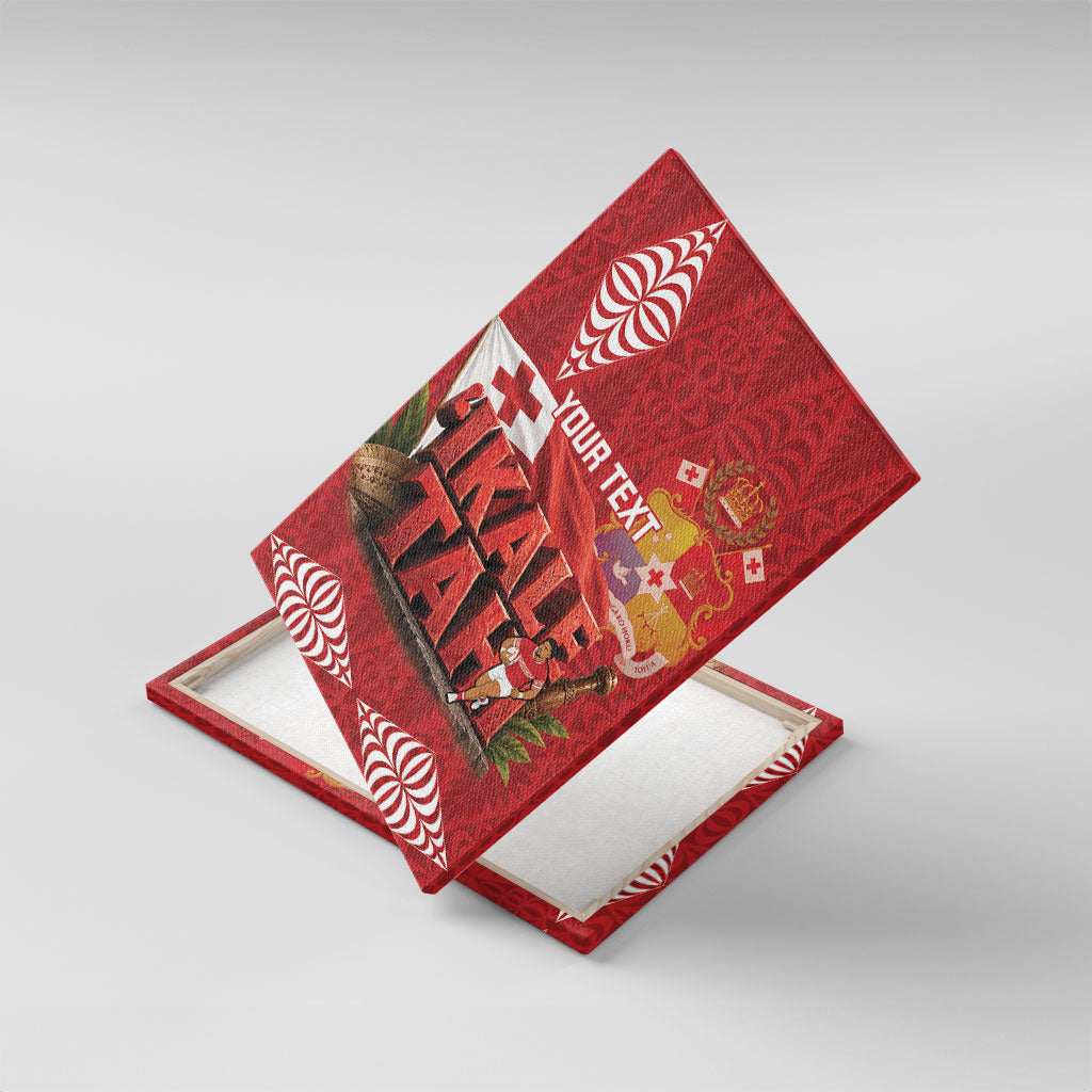 Tonga Rugby Custom Canvas Wall Art 2026 Go Ikale Tahi Ngatu Pattern LT14 With Frame Red - Polynesian Pride