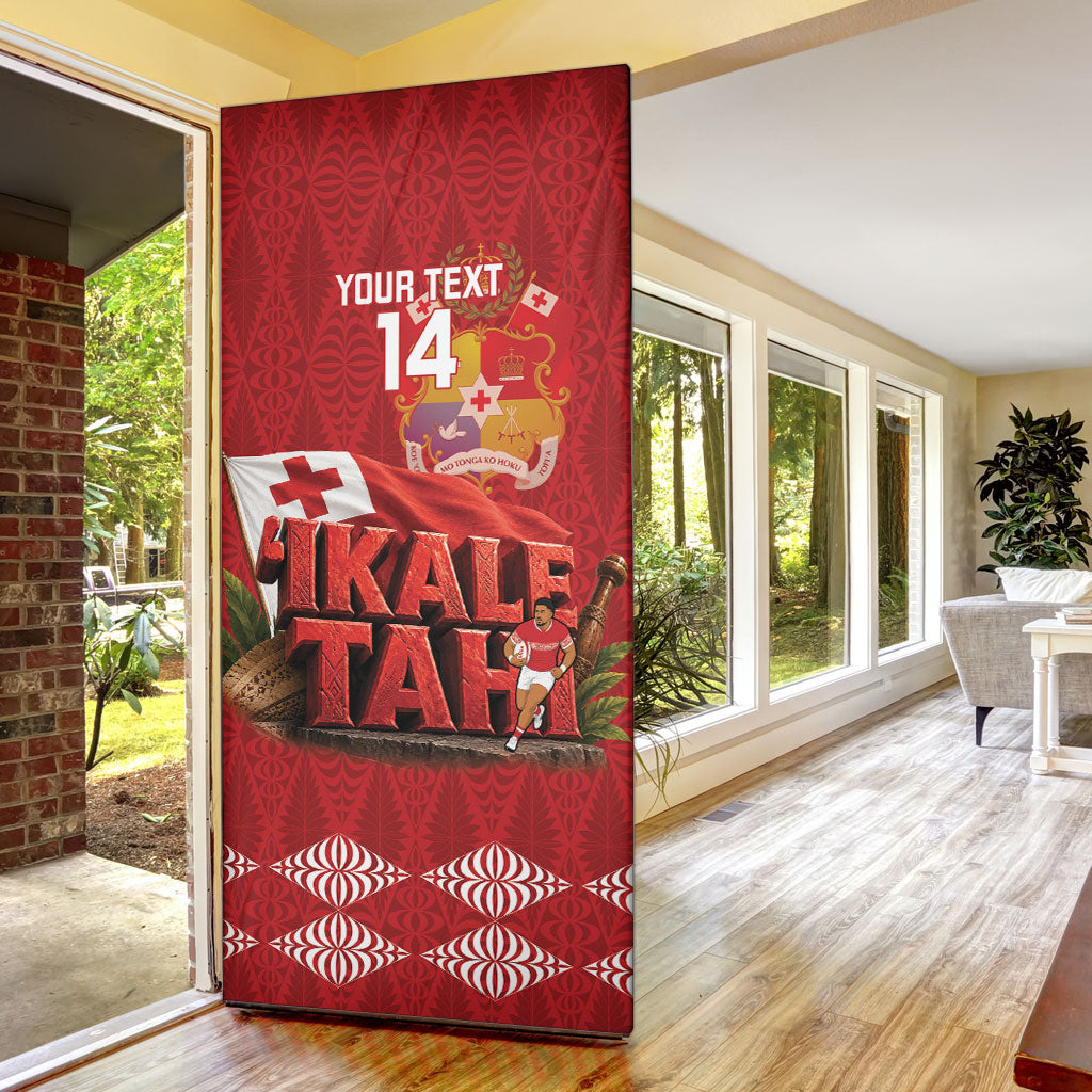Tonga Rugby Custom Door Cover 2026 Go Ikale Tahi Ngatu Pattern LT14 - Polynesian Pride