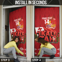 Tonga Rugby Custom Door Cover 2026 Go Ikale Tahi Ngatu Pattern LT14 - Polynesian Pride