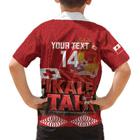 Tonga Rugby Custom Family Matching Long Sleeve Bodycon Dress and Hawaiian Shirt 2026 Go Ikale Tahi Ngatu Pattern LT14 - Polynesian Pride
