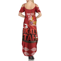 Tonga Rugby Custom Family Matching Summer Maxi Dress and Hawaiian Shirt 2026 Go Ikale Tahi Ngatu Pattern LT14 - Polynesian Pride
