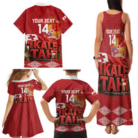 Tonga Rugby Custom Family Matching Tank Maxi Dress and Hawaiian Shirt 2026 Go Ikale Tahi Ngatu Pattern LT14 - Polynesian Pride