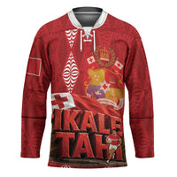 Tonga Rugby Custom Hockey Jersey 2026 Go Ikale Tahi Ngatu Pattern LT14 Unisex Red - Polynesian Pride
