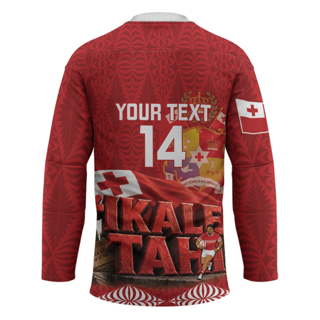Tonga Rugby Custom Hockey Jersey 2026 Go Ikale Tahi Ngatu Pattern LT14 - Polynesian Pride