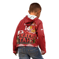 Tonga Rugby Custom Kid Hoodie 2026 Go Ikale Tahi Ngatu Pattern LT14 - Polynesian Pride