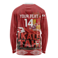 Tonga Rugby Custom Long Sleeve Shirt 2026 Go Ikale Tahi Ngatu Pattern LT14 - Polynesian Pride