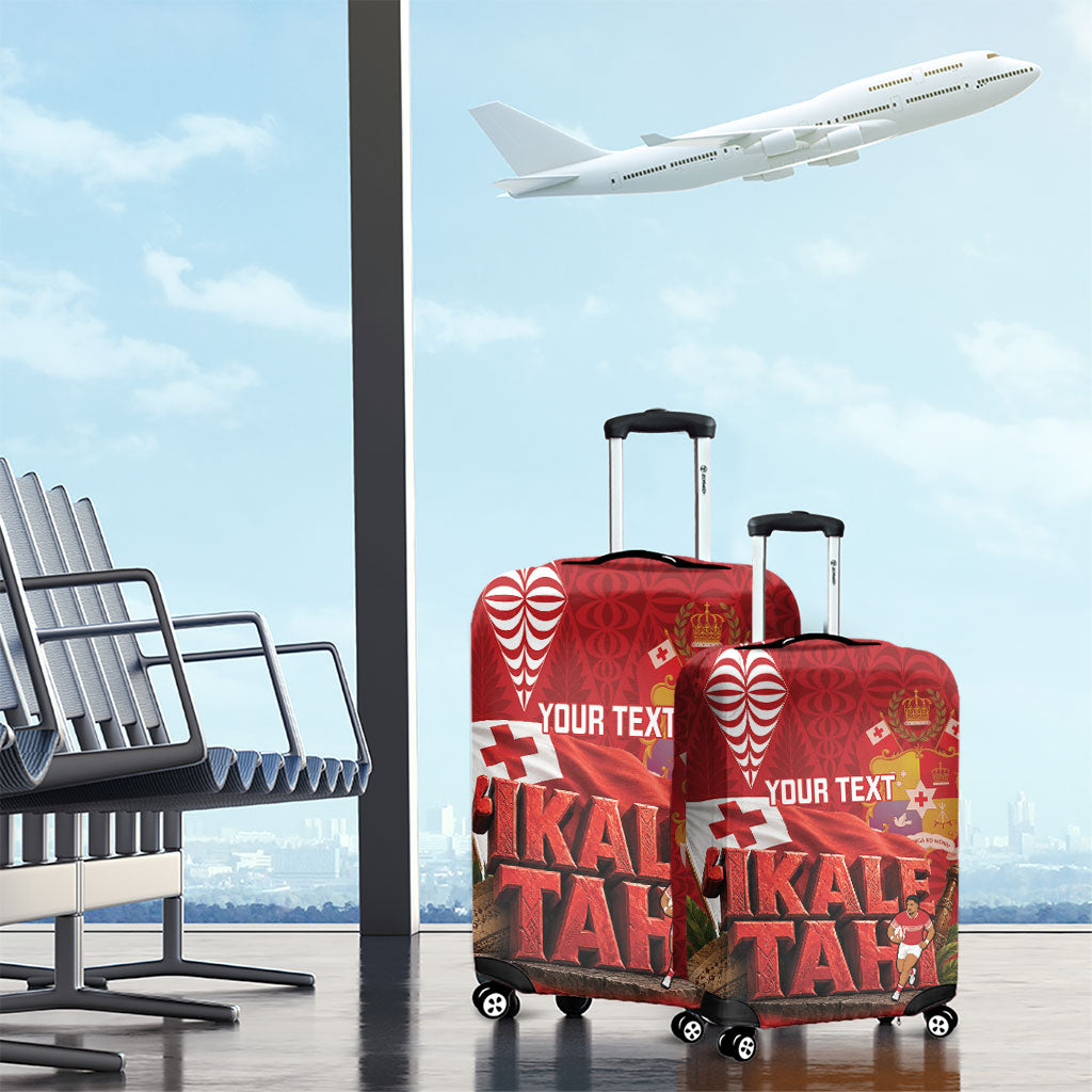 Tonga Rugby Custom Luggage Cover 2026 Go Ikale Tahi Ngatu Pattern LT14 - Polynesian Pride