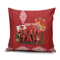 Tonga Rugby Custom Pillow Cover 2026 Go Ikale Tahi Ngatu Pattern LT14 Red - Polynesian Pride