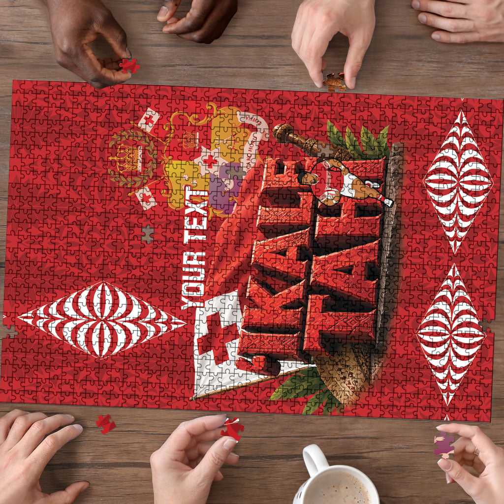 Tonga Rugby Custom Puzzle 2026 Go Ikale Tahi Ngatu Pattern LT14 - Polynesian Pride