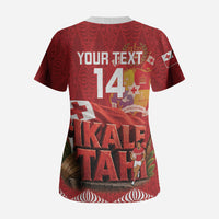 Tonga Rugby Custom Scrub Top 2026 Go Ikale Tahi Ngatu Pattern LT14 - Polynesian Pride