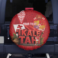 Tonga Rugby Custom Spare Tire Cover 2026 Go Ikale Tahi Ngatu Pattern LT14 No hole Red - Polynesian Pride