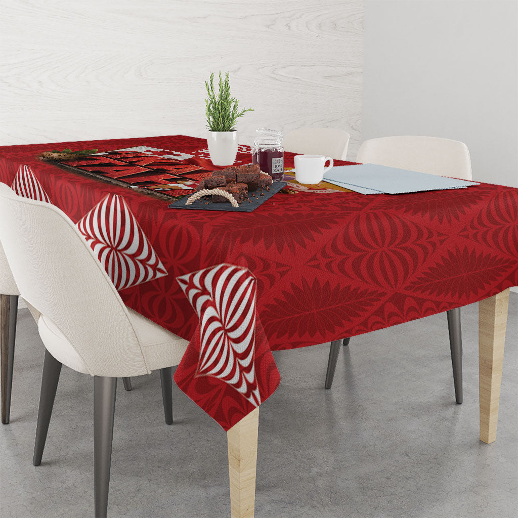 Tonga Rugby Custom Tablecloth 2026 Go Ikale Tahi Ngatu Pattern LT14 - Polynesian Pride