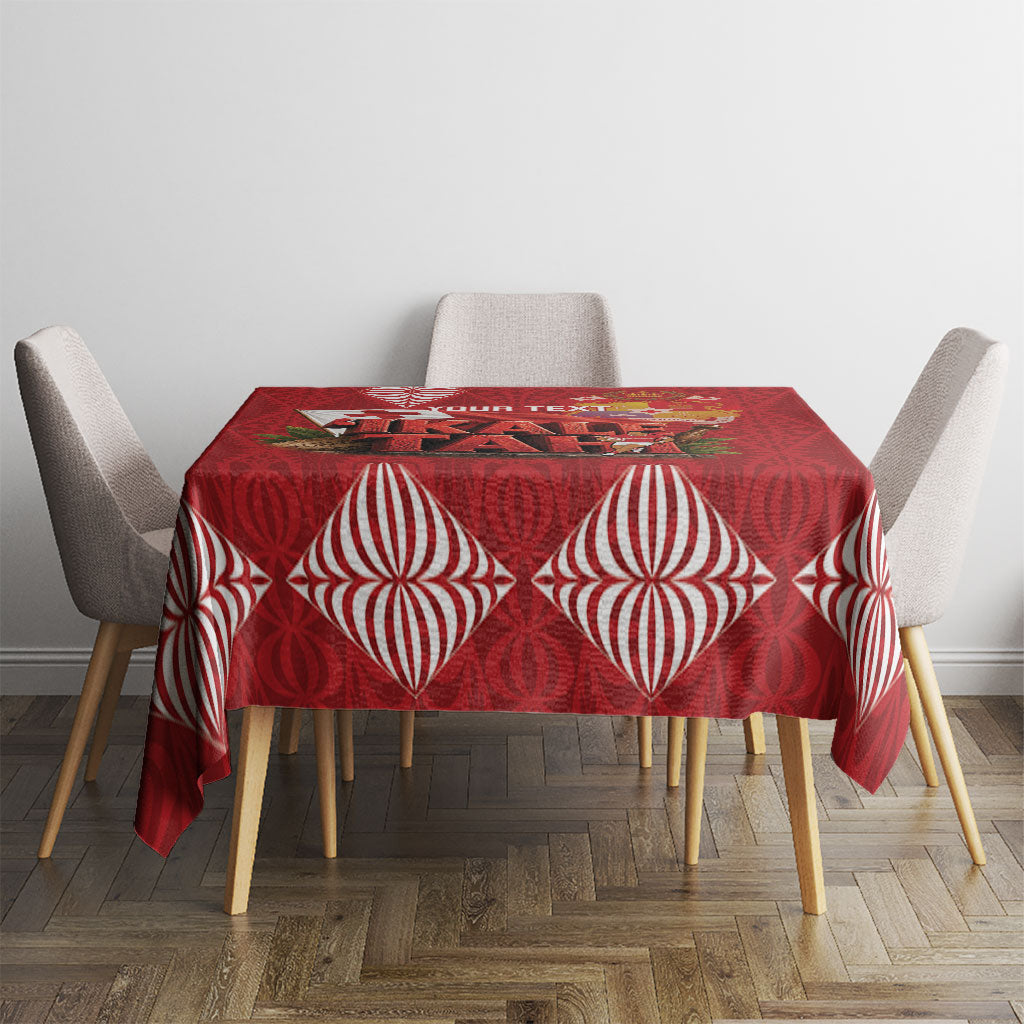 Tonga Rugby Custom Tablecloth 2026 Go Ikale Tahi Ngatu Pattern LT14 - Polynesian Pride